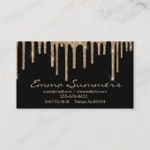金ゴールドドリップスブラックエレガントユニークカスタム 名刺 (裏面)