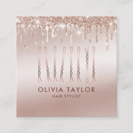 金ゴールドドリップスボビーピン美容師美容師 スクエア名刺