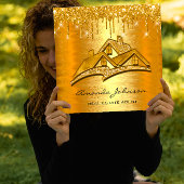 金ゴールドドリップスロゴハウス実在エステートエージェントラグジュアリー スクエア名刺