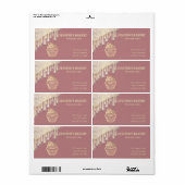 金ゴールドドリップス自家製のカップケーキとパッケージ ラベル (フルシート)