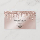 金ゴールドドリップズラッシュズ美しいメイクアップガールラッシュ 名刺 (裏面)