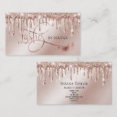 金ゴールドドリップズラッシュズ美しいメイクアップガールラッシュ 名刺 (正面/裏面)