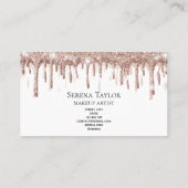 金ゴールドドリップズラッシュズ美しいメイクアップガールラッシュ 名刺 (裏面)