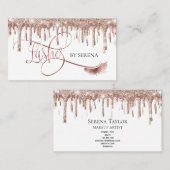 金ゴールドドリップズラッシュズ美しいメイクアップガールラッシュ 名刺 (正面/裏面)