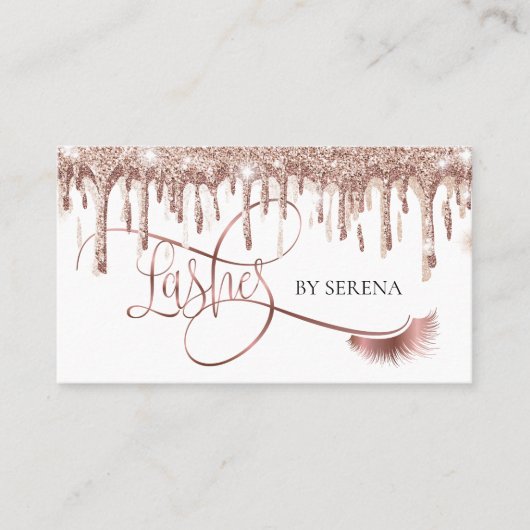 金ゴールドドリップズラッシュズ美しいメイクアップガールラッシュ 名刺 (正面)