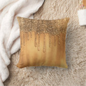 金ゴールドドリップハニーグリッターかわいらしドリップ クッション (ブランケット)