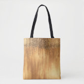 金ゴールドドリップハニーグリッターかわいらしドリップ トートバッグ (正面)