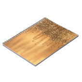 金ゴールドドリップハニーグリッターかわいらしドリップ ノートブック (左側)