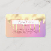 金ゴールドドリップパープルレインボークレジットカードビジネスカード 名刺 (裏面)