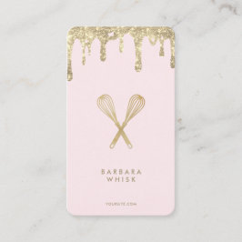 金ゴールドドリップモダングリッターウィスクベーカリーペストリー 名刺