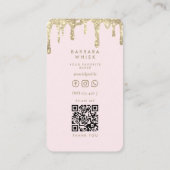 金ゴールドドリップモダングリッターウィスクベーカリーペストリー 名刺 (裏面)