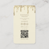 金ゴールドドリップモダングリッターウィスクベーカリーペストリー 名刺 (裏面)