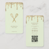 金ゴールドドリップモダングリッターウィスクベーカリーペストリー 名刺 (正面/裏面)