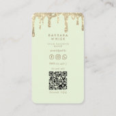 金ゴールドドリップモダングリッターウィスクベーカリーペストリー 名刺 (裏面)