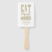 金ゴールドドリンクとビー結婚した結婚式 プログラム ハンドファン (正面)