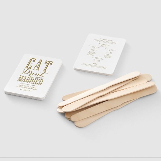 金ゴールドドリンクとビー結婚した結婚式 プログラム ハンドファン (組立なし)