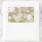 金ゴールドドリーミー《写真》ぼけ味グラデーションサンキュー 長方形シール (バッグ)