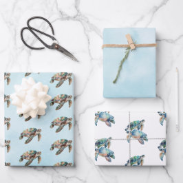 金ゴールドドリームシーカメ ラッピングペーパーシート