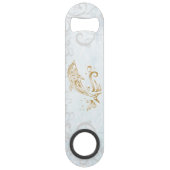 金ゴールドドルフィンパーソナライズされたボトルオープナー スピード栓抜き (裏面)