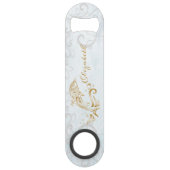 金ゴールドドルフィンパーソナライズされたボトルオープナー スピード栓抜き (正面)