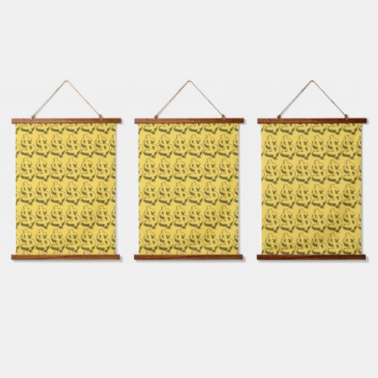 金ゴールドドル 吊り下げ型タペストリー (トリプル)