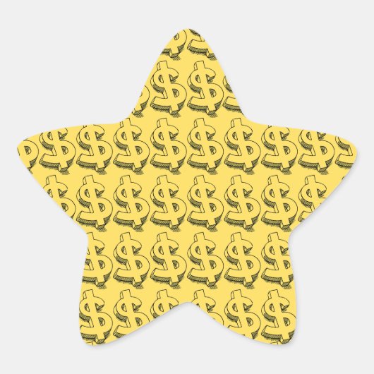 金ゴールドドル 星シール (正面)