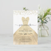 金ゴールドドレエレガントスグリッターキンセアニェラパーティー 招待状 (スタンド正面)