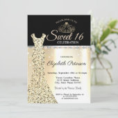 金ゴールドドレエレガントス、ダイヤモンド真珠スウィート16 招待状 (スタンド正面)