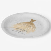 金ゴールドドレスグリッターsweet sixteen ペーパープレート (アングル)