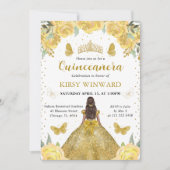 金ゴールドドレスダークスキンプリンセスキンセアニェラ 招待状 (正面)