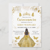 金ゴールドドレスダークスキンプリンセスキンセアニェラ 招待状 (正面)