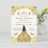 金ゴールドドレスダークスキンプリンセススウィート16 招待状 (スタンド正面)