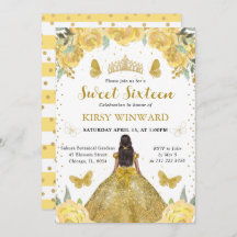 金ゴールドドレスダークスキンプリンセススウィート16