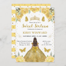 金ゴールドドレスダークスキンプリンセススウィート16