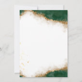 金ゴールドドレスティアラグリーングリッターキンセアニラ 招待状 (裏面)