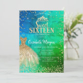 金ゴールドドレスティアラ、ダイアモンズグリーンブルーキンセアニラ 招待状 (スタンド正面)