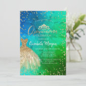 金ゴールドドレスティアラ、ダイアモンズグリーンブルーキンセアニラ 招待状 (スタンド正面)