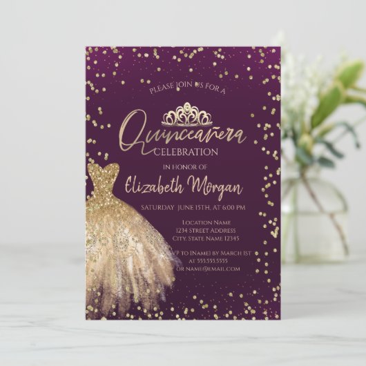 金ゴールドドレスティアラ、ダイアモンズバイオレットキンセニェラ 招待状 (スタンド正面)