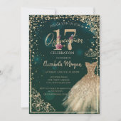 金ゴールドドレスティアラ、ダイアモンズフローラクインセアニラ 招待状 (正面)