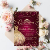 金ゴールドドレスティアラ、ダイアモンズブルガンディキンセニェラ 招待状