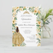 金ゴールドドレスフローラフォーマルキンセアニェラ 招待状 (スタンド正面)