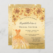 金ゴールドドレスフローラブライダルシャワー予算 (正面/裏面)