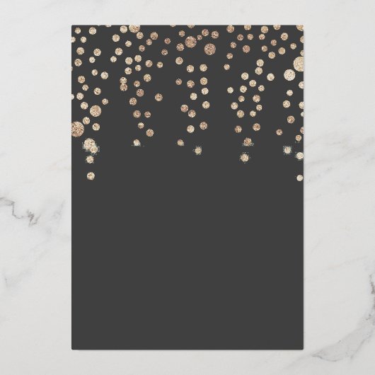 金ゴールドドレスブライダルシャワーフォイル招待状 箔招待状 (裏面)