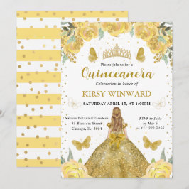 金ゴールドドレスブロンドプリンセスキンセアニェラ 招待状