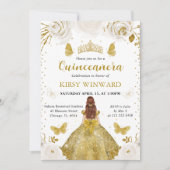 金ゴールドドレスレッドヘアプリンセスキンセアニェラ 招待状 (正面)