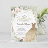 金ゴールドドレス、ダイアモンズウォーターカラーグリーンキンセアニラ 招待状 (スタンド正面)