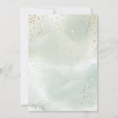 金ゴールドドレス、ダイアモンズウォーターカラーグリーンキンセアニラ 招待状 (裏面)