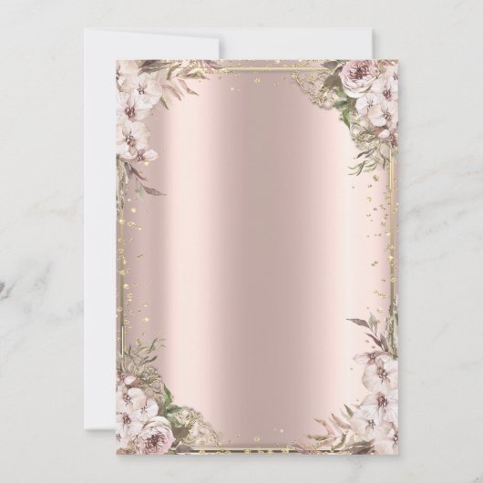 金ゴールドドレス、ダイアモンズボホフラワーズキンセアニラ 招待状 (裏面)