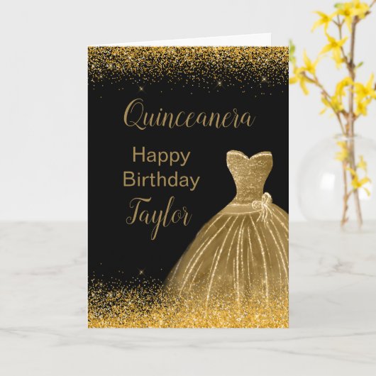 金ゴールドドレフェイクスグリッターキンセアニェラ カード (黄色い花)