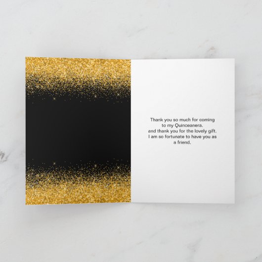 金ゴールドドレフェイクスグリッターキンセアニェラ サンキューカード (内部)